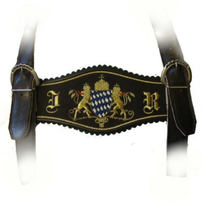 Bayernwappen-Hosenträger mit Handstickerei und Initialien