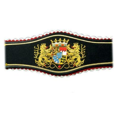 Hosenträger mit Handstickerei mit Bayernwappen und Löwen