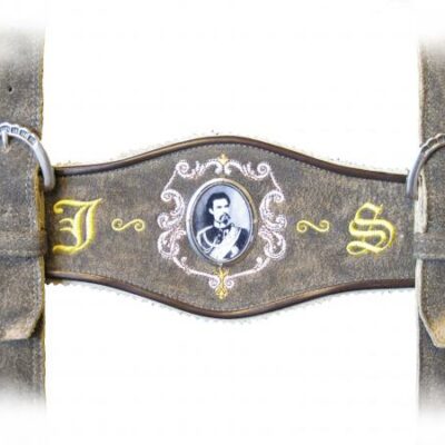 Individueller Hosenträger mit König-Ludwig-Motiv und Initialen