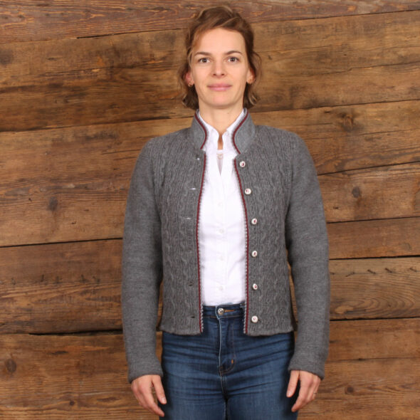 Kurze Strickjacke in grau von LITZLFELDER