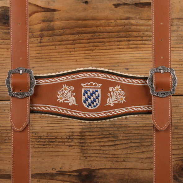 Brauner Hosenträger mit Bayernwappen